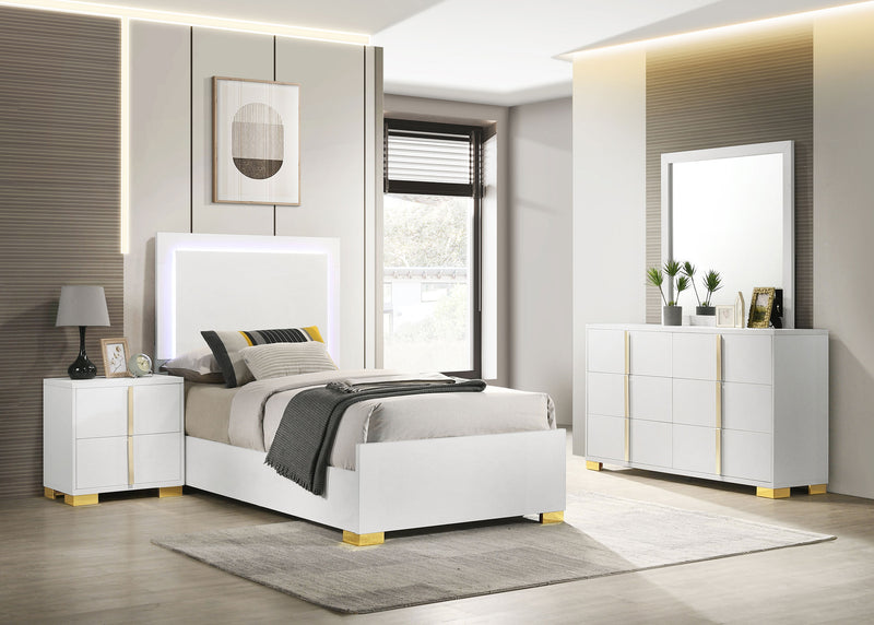 Marceline Bedroom Sets White & Black 4 & 5 Piece