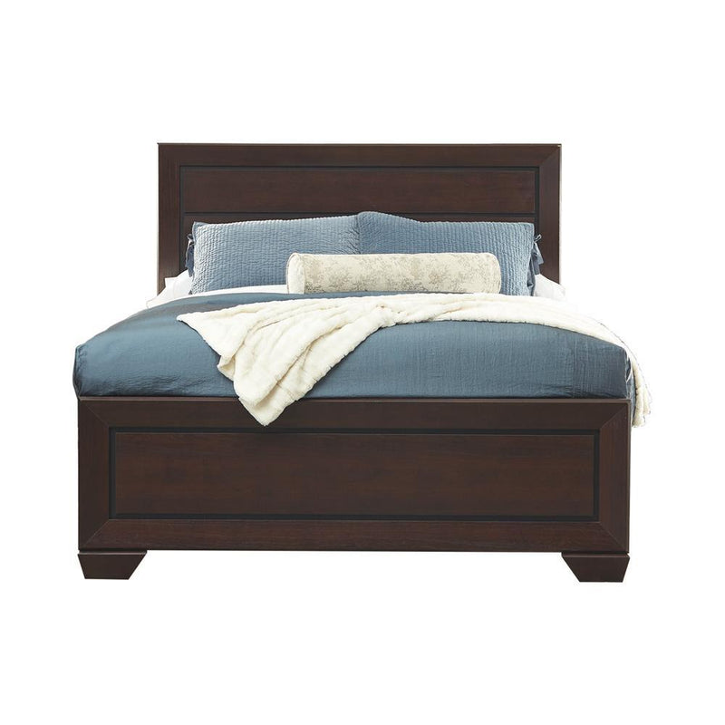 Kauffman California King, Eastren King, & Queen Panel Bed Dark Cocoa