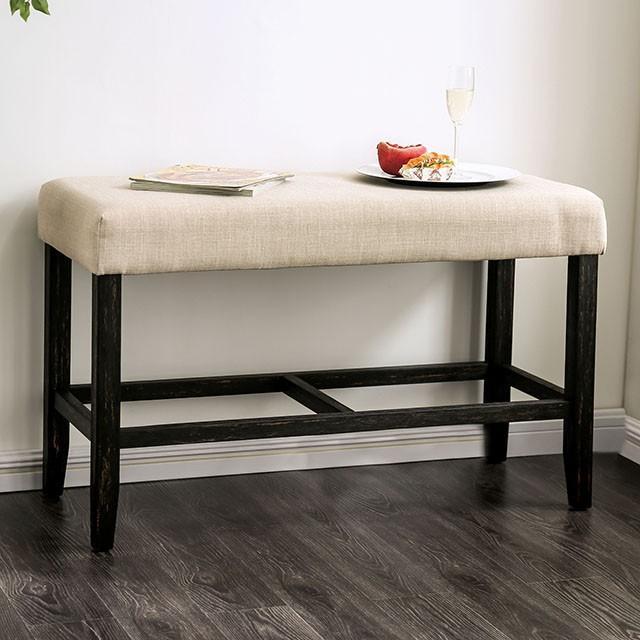 Brule Counter Height Bench Ivory