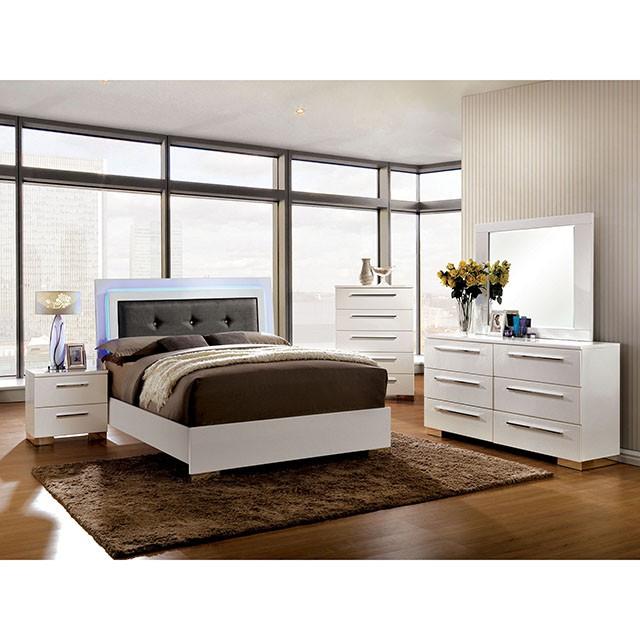 CLEMENTINE Glossy White E.King, Full,& Queen Bed