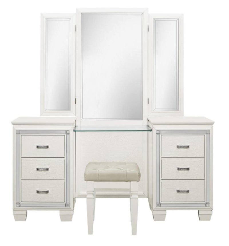 Allura Vanity Dresser with Mirror in White 1916W-15*