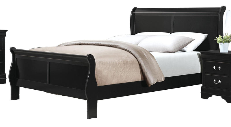 Mayville Queen Sleigh Bed in Black 2147BK-1