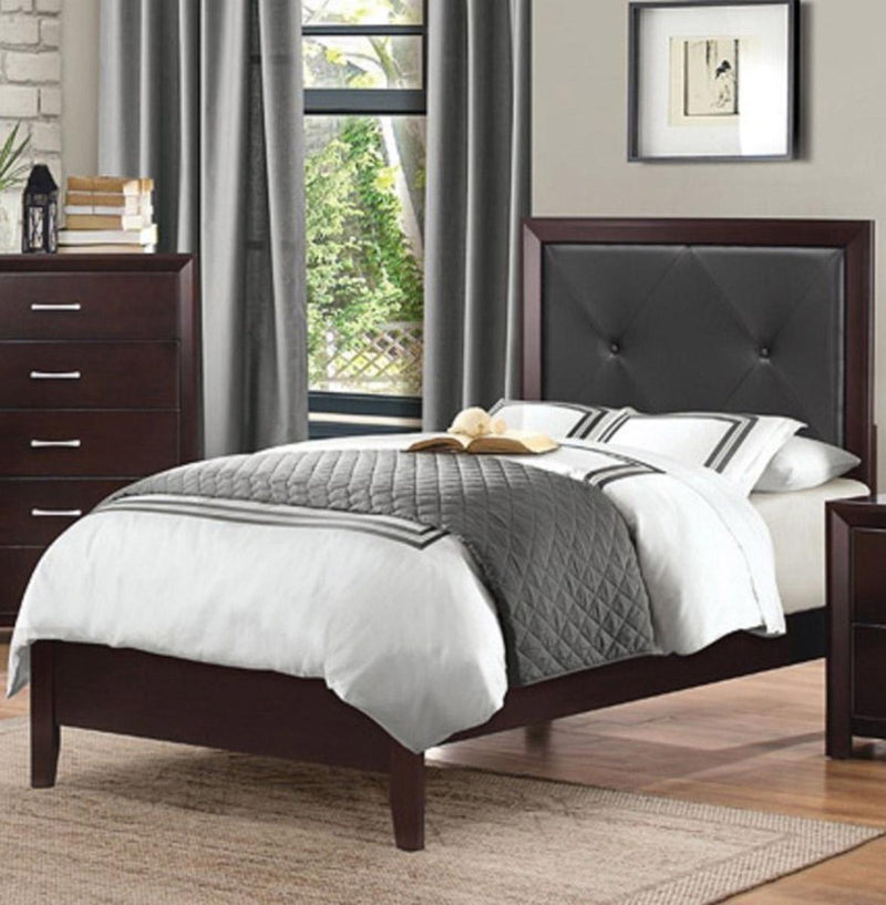 Edina Full Panel Bed in Espresso-Hinted Cherry 2145F-1
