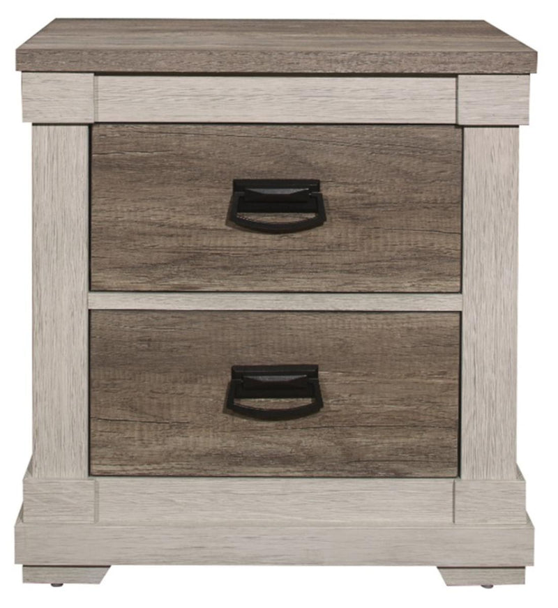 Arcadia Nightstand in White & Weathered Gray 1677-4