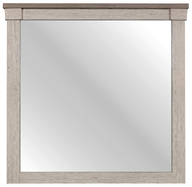 Arcadia Mirror in White & Weathered Gray 1677-6