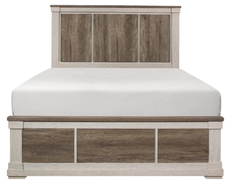 Arcadia Queen Panel Bed in White & Weathered Gray 1677-1*
