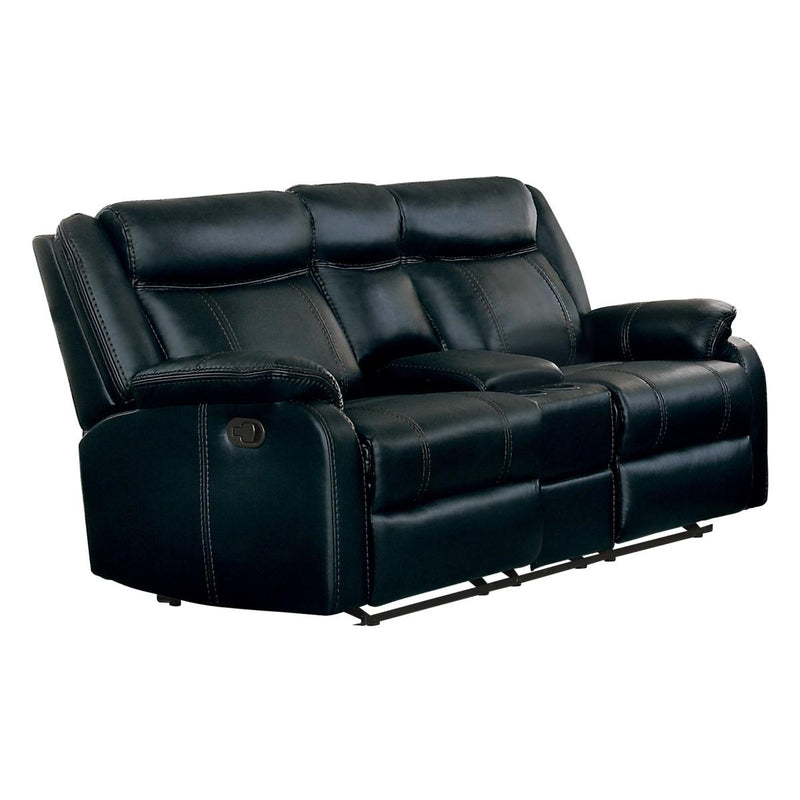 Jude Double Glider Recliner Loveseat in Black 8201BLK-2