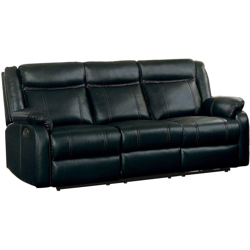 Jude Double Glider Recliner Sofa in Black 8201BLK-3