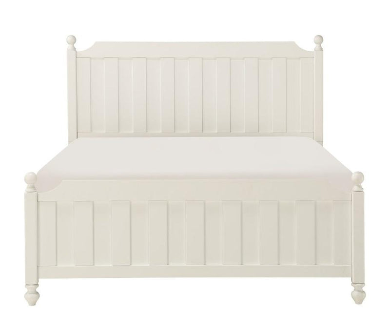Wellsummer Queen Panel Bed in White 1803W-1*