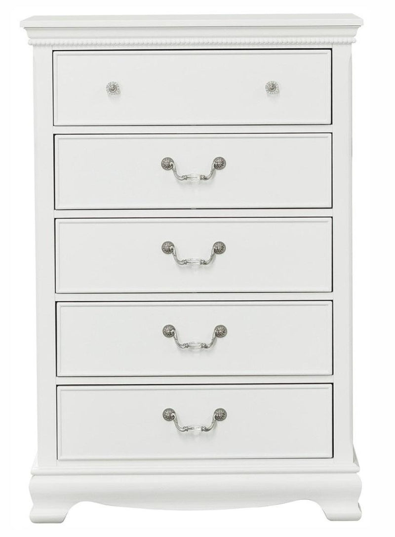 Lucida 5 Drawer Chest in White 2039W-9