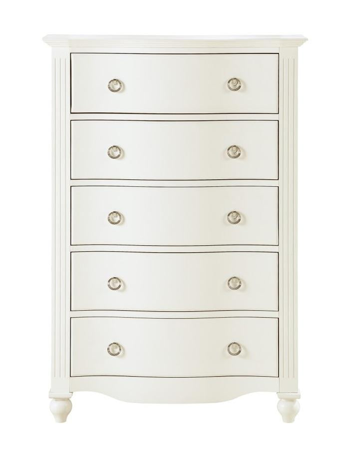 Meghan 5 Drawer Chest in White 2058WH-9