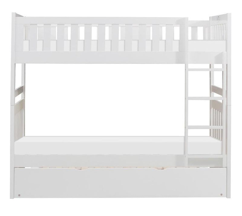 Galen Twin/Twin Bunk Bed w/ Twin Trundle in White B2053W-1*R