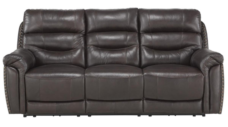 Lance Power Double Reclining Sofa with Power Headrests in Brown 9527BRW-3PWH