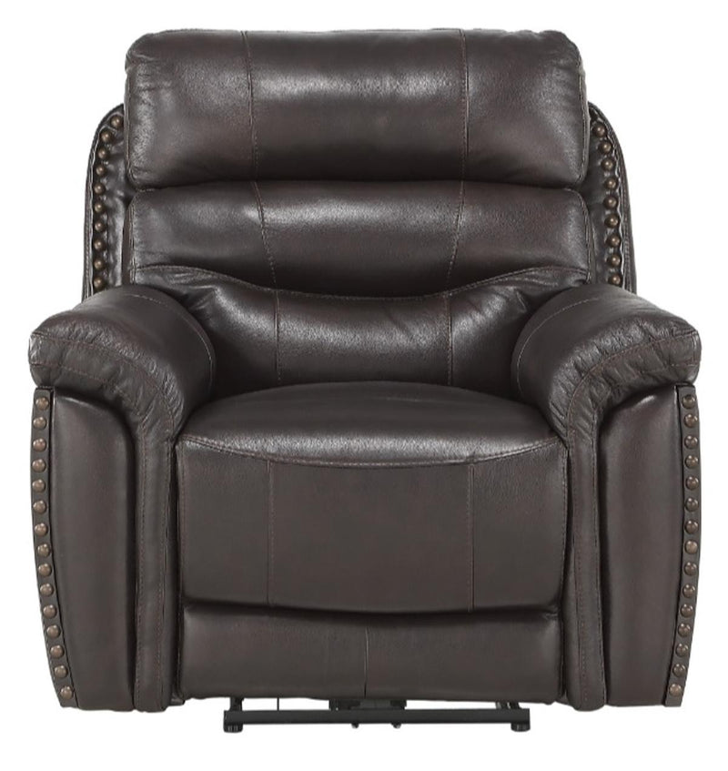 Lance Power Reclining Chair with Power Headrest and USB Port in Brown 9527BRW-1PWH