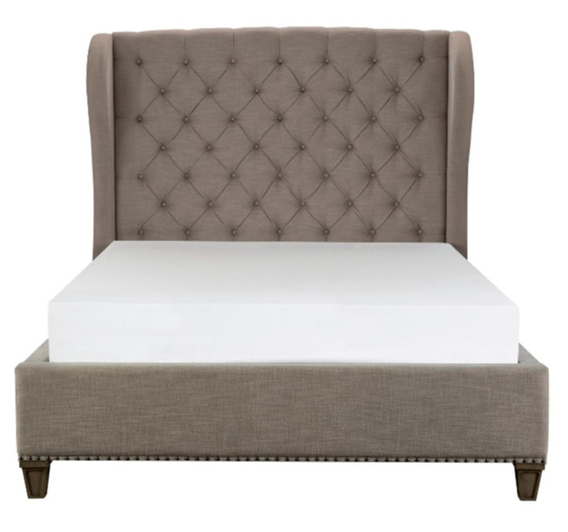 Vermillion King Upholstered Panel Bed in Gray 5442K-1EK*