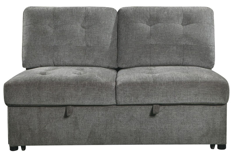 Logansport Armless 2-Seater with Pull-out Bed in Gray 9401GRY-2A