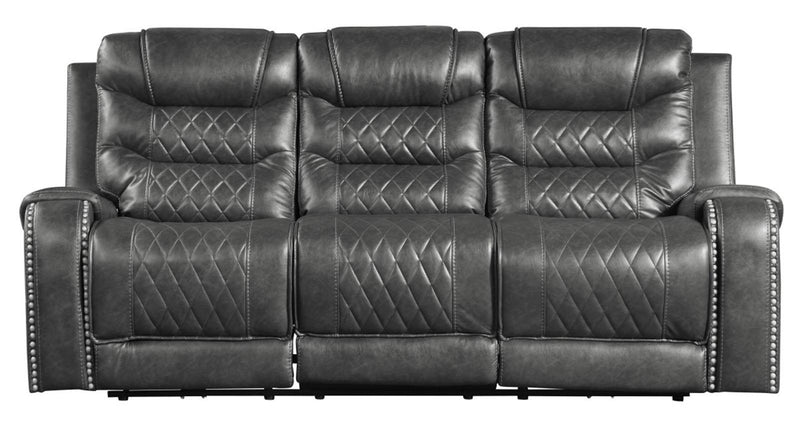 Putnam Power Double Reclining Sofa with Drop-Down in Gray 9405GY-3PW