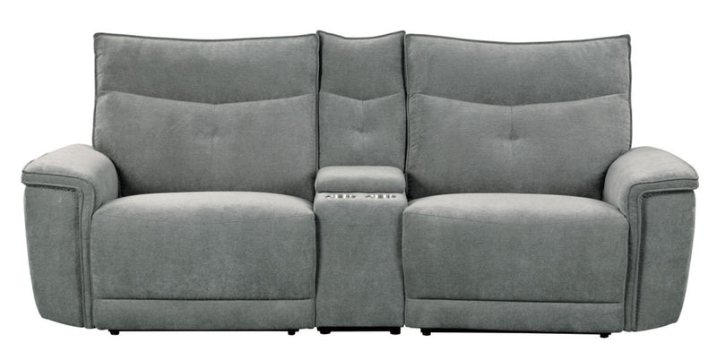Tesoro Power Double Reclining Loveseat in Dark Gray 9509DG-2CNPWH*