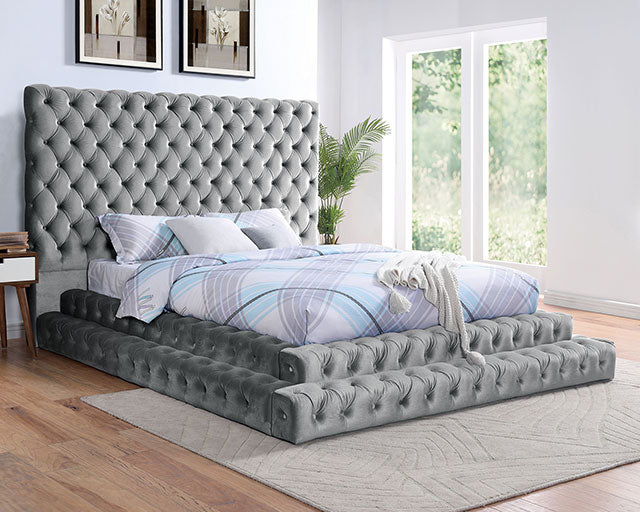 Stefania Bed Grey & Queen