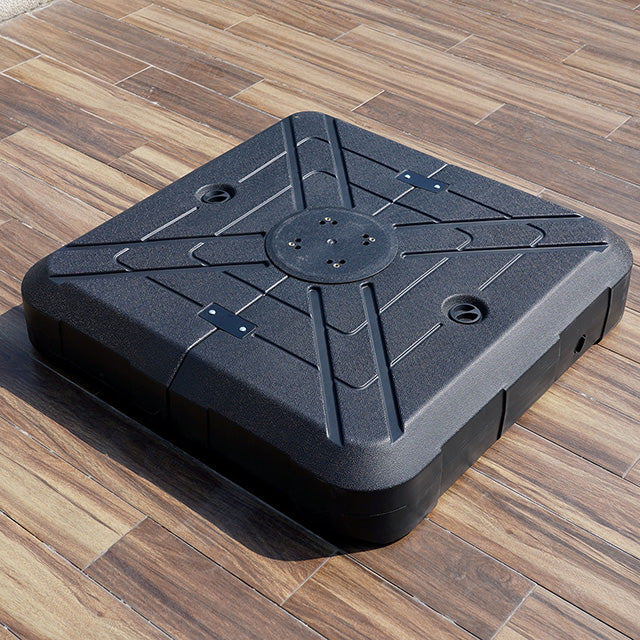 Aurora 10 Ft Square Umbrella w/ Double Top w/ LED Light + 37" Large Base