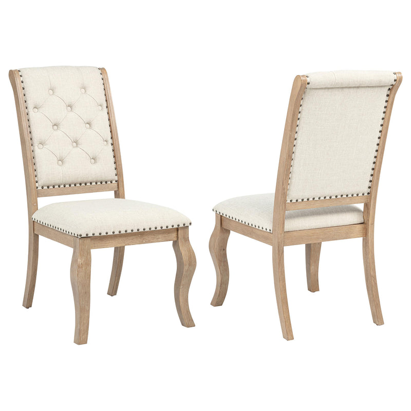 Brockway Tufted Side Chairs Cream and Barley Brown (Set of 2)