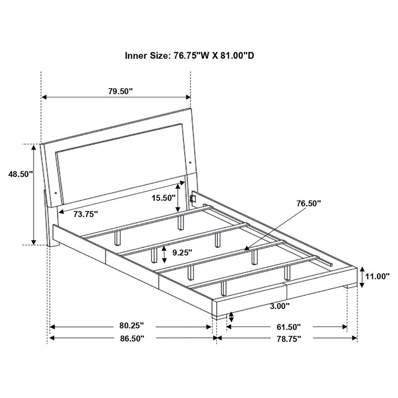 Felicity Panel Bed with LED Lighting