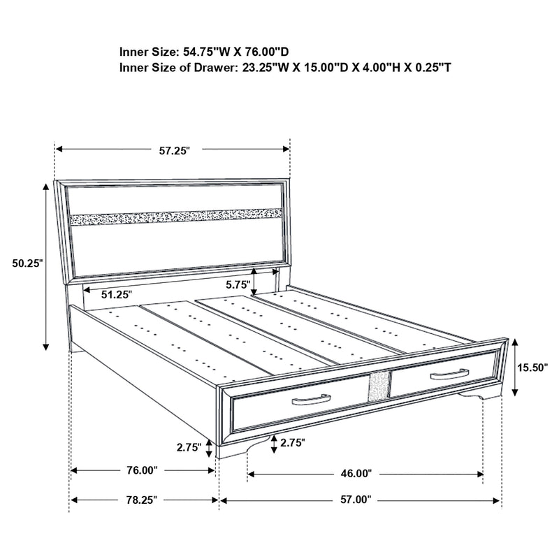 Miranda Panel Platform Storage Bed