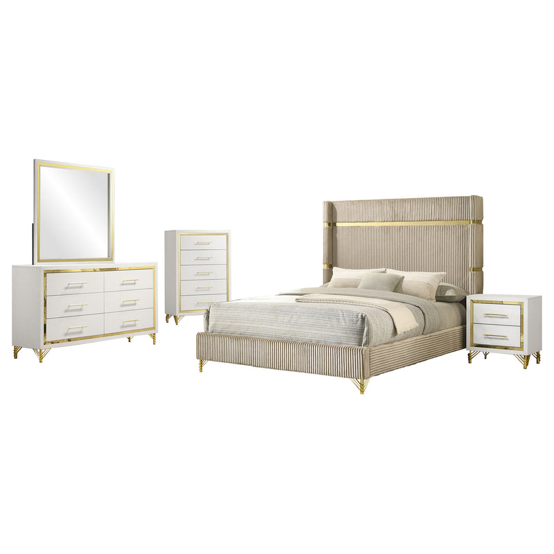 Lucia 4 & 5 Piece Bedroom Set King & Queen Beige & Grey