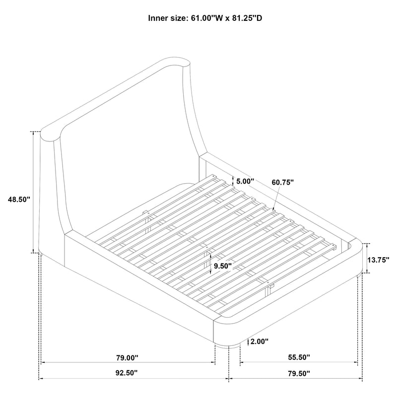 Rennes Wingback Platform Bed