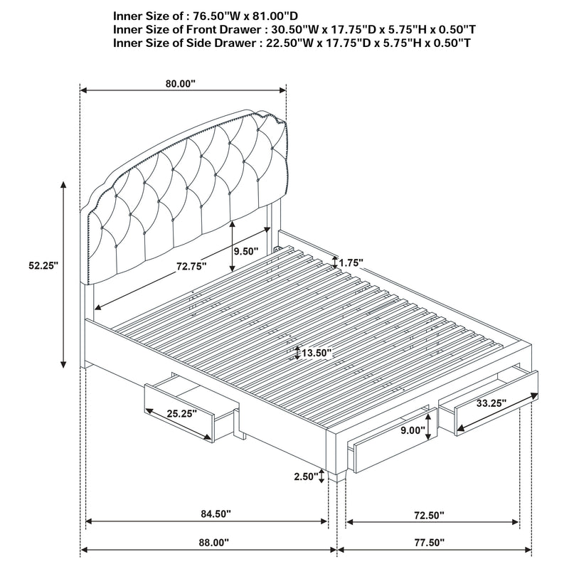 Marianna Panel Platform Storage Bed