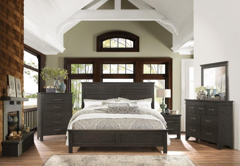 Blaire Farm King Panel Bed in Saddle Brown Wood 1675K-1EK*