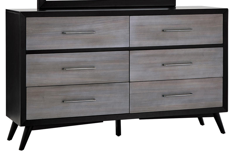 Raku 6 Drawer Dresser in Gray 1711-5