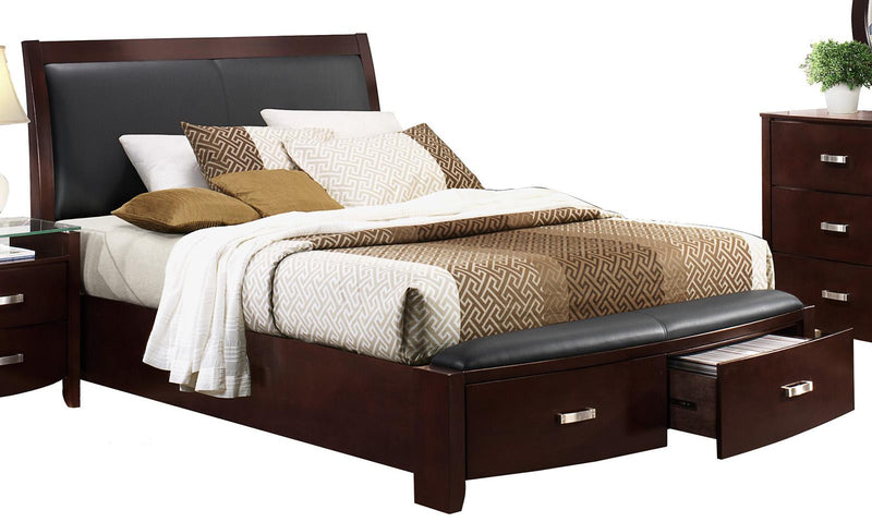 Lyric Queen Sleigh Storage Bed in Dark Espresso 1737NC-1