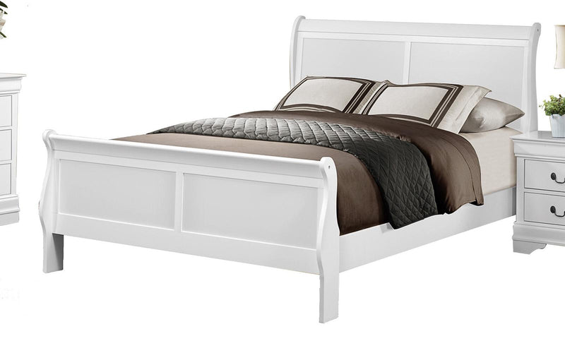 Mayville Queen Sleigh Bed in White 2147W-1