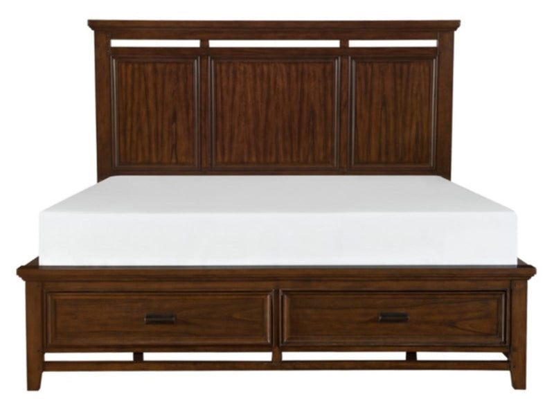 Frazier Queen Upholstered Storage Platform Bed in Dark Cherry 1649-1*