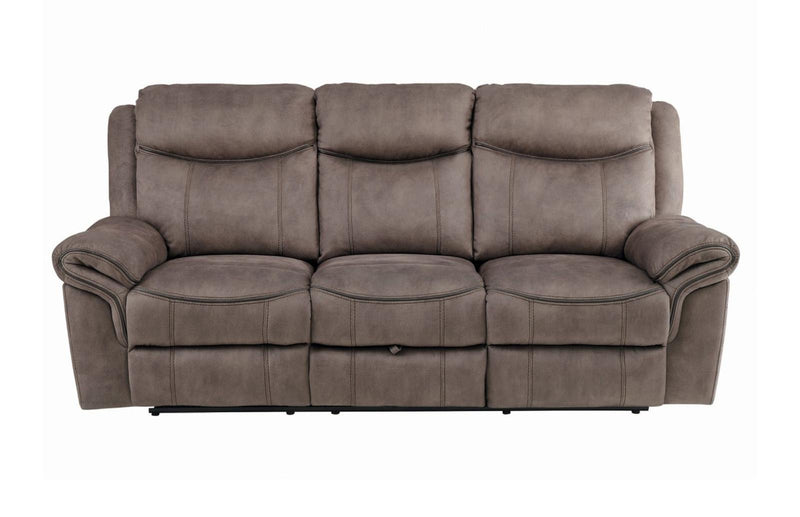 Aram Double Glider Reclining Sofa in Dark Brown 8206NF-3