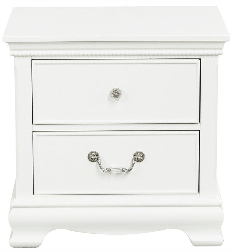 Lucida 2 Drawer Nightstand in White 2039W-4