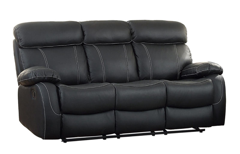 Pendu Double Reclining Sofa in Black 8326BLK-3