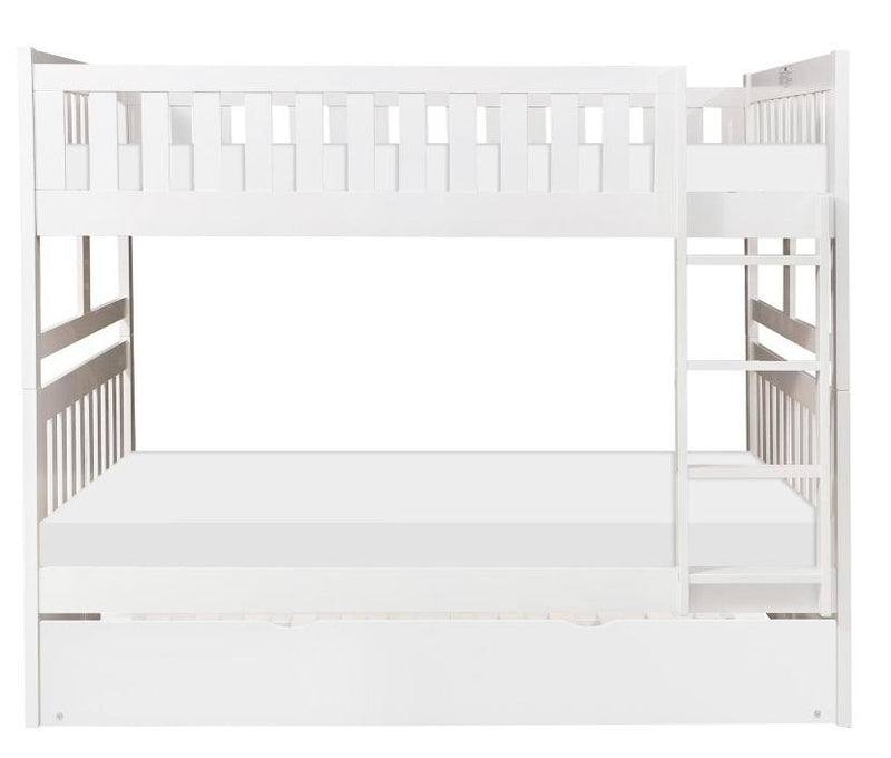 Galen Full/Full Bunk Bed w/ Twin Trundle in White B2053FFW-1*R