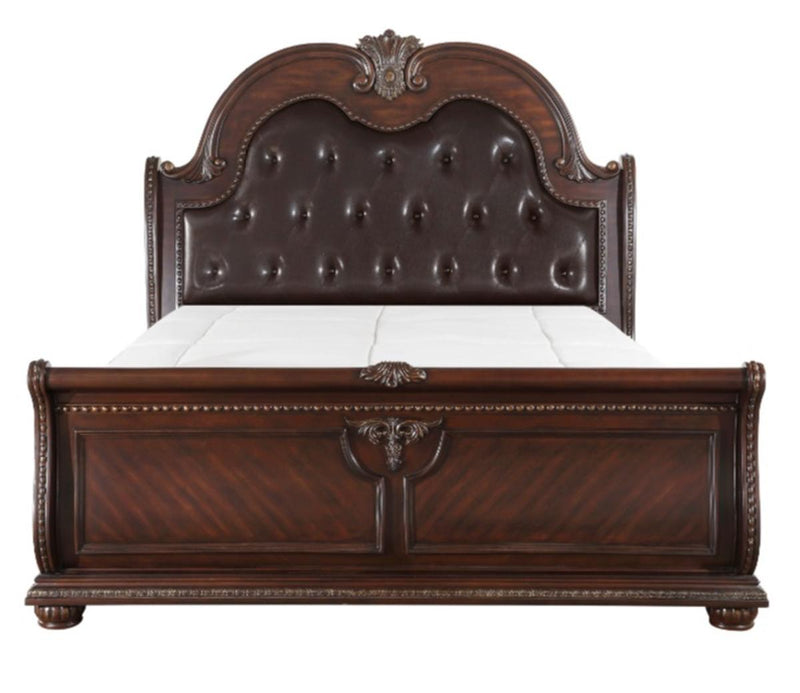 Cavalier Queen Sleigh Bed in Dark Cherry 1757-1*
