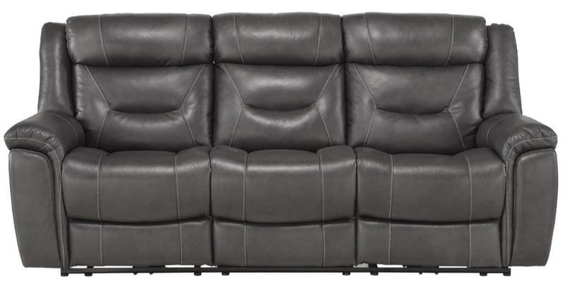 Danio Power Double Reclining Sofa with Power Headrests in Dark Gray 9528DGY-3PWH