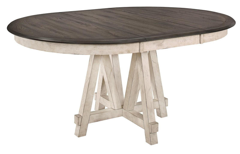 Clover Round Dining Table in White and Gray 5656-66*