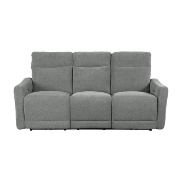Edition Power Double Lay Flat Reclining Sofa in Dove Grey 9804DV-3PWH
