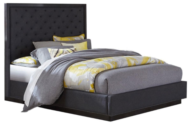 Larchmont Queen Upholstered Platform Bed in Charcoal 5424-1*