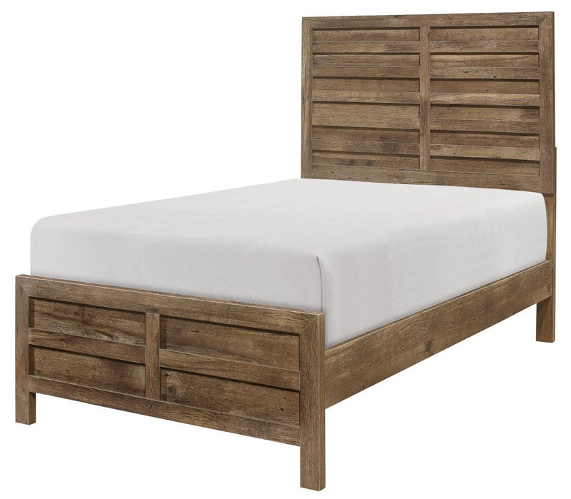 Mandan Twin Panel Bed in Weathered Pine 1910T-1*