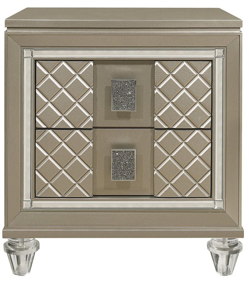 Youth Loudon 2 Drawer Nightstand in Champagne Metallic B1515-4