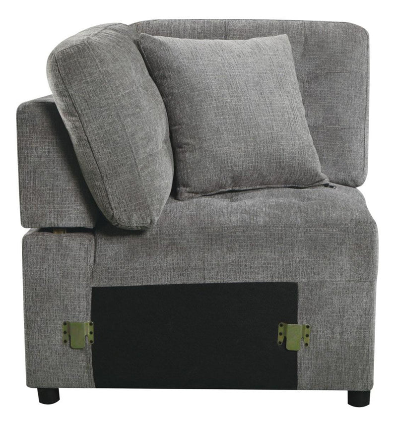 Logansport Corner Seat with 1 Pillow in Gray 9401GRY-CR