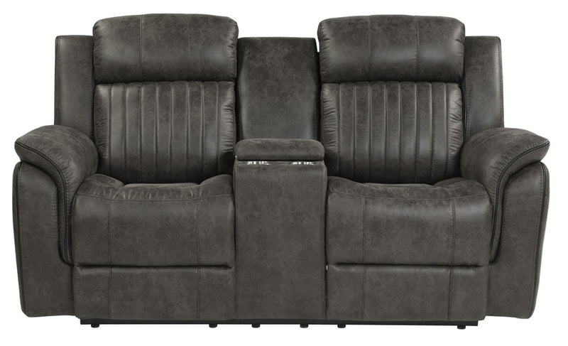 Centeroak Double Reclining Loveseat in Gray 9479BRG-2